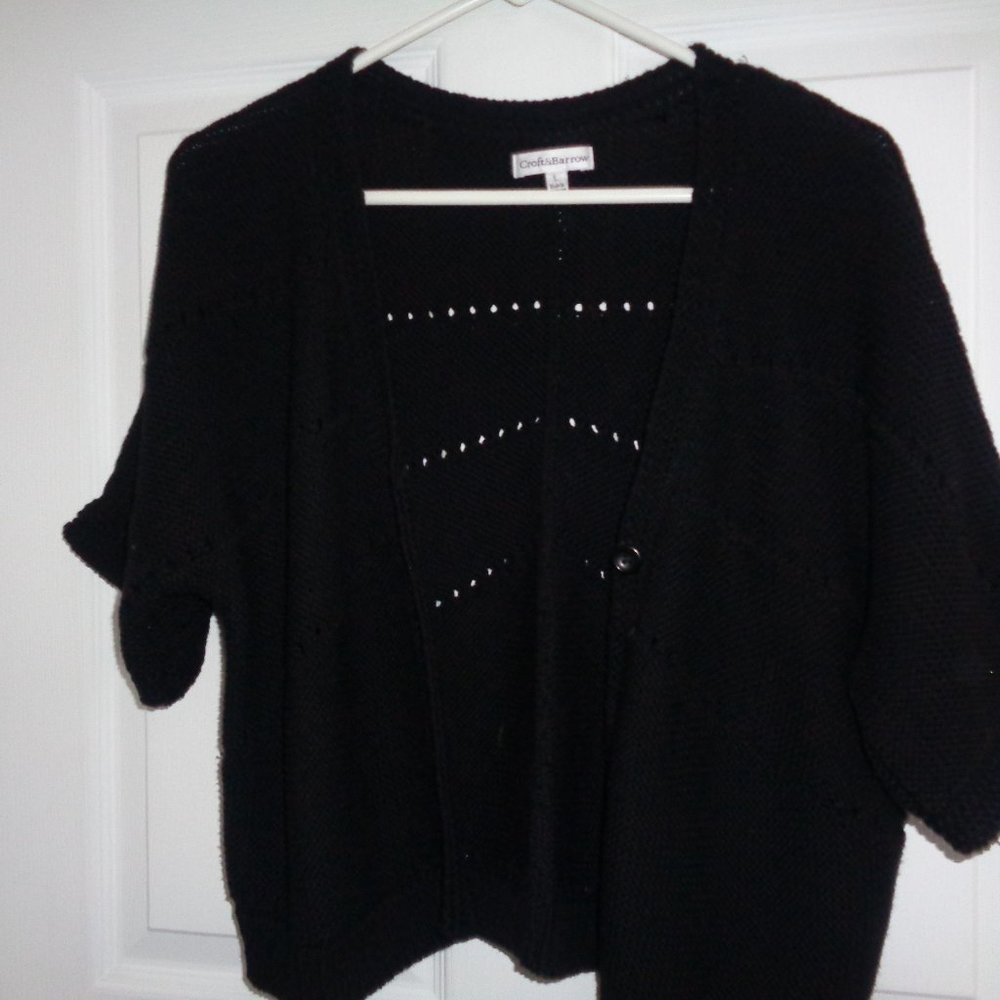 CRAFT & BARROW WOMAN'S BLACK KNIT SWEATER SIZE L